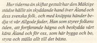 Slutorden i avslutningstalet. ur "100 år med ÅLAND"