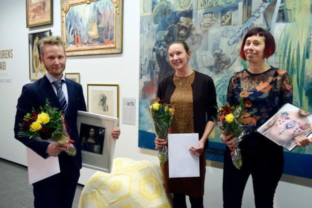 Konstnärerna Amanda Chanfreau, Jonas Wilén och Minna Öberg 